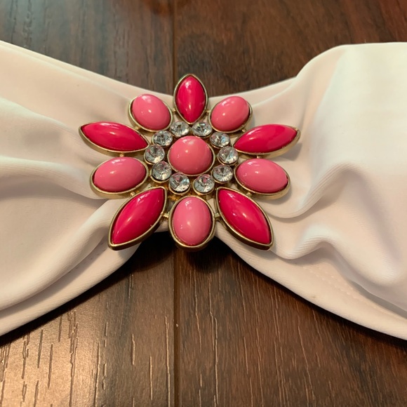 Xhilaration Pink & White Bandeau Bikini Set - Picture 4 of 4